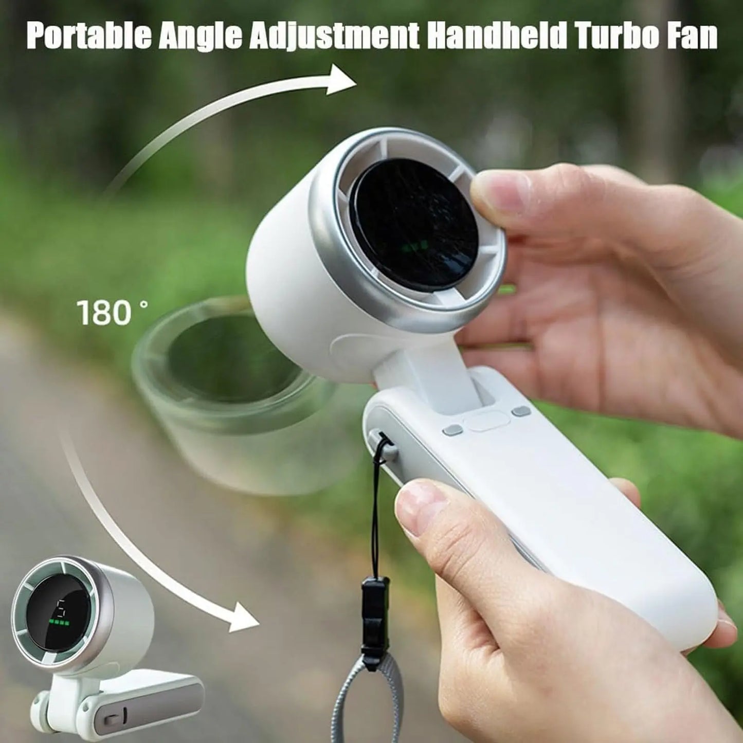 ⚡Crazy-Sale⚡60k-Sold⚡ Portable Turbo Handheld Fan: 12H Long-Life Battery for Travel & Beach-886