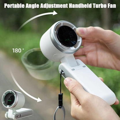 ⚡Crazy-Sale⚡60k-Sold⚡ Portable Turbo Handheld Fan: 12H Long-Life Battery for Travel & Beach-886