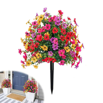 🌸Artificial Flowers for ✨Outdoor Indoor Garden Home Decoration, ✨Plastic Faux Flowers, Faux Flower Daisy with Eucalyptus Leaves Fake Plants Greenery Boxwood Porch Patio-102