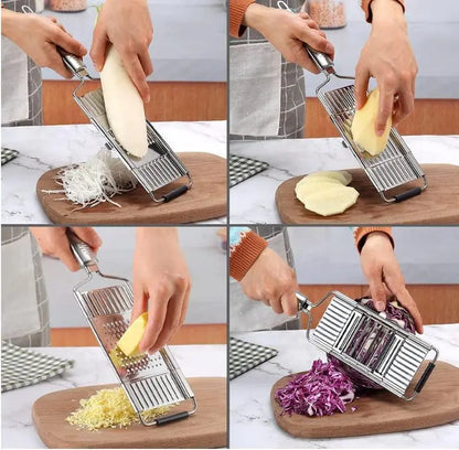 Spring Sale Stainless Steel 4 in 1 Multi-Purpose Vegetable Slicer, with 4 Adjustable Blades for Various Vegetables-A11