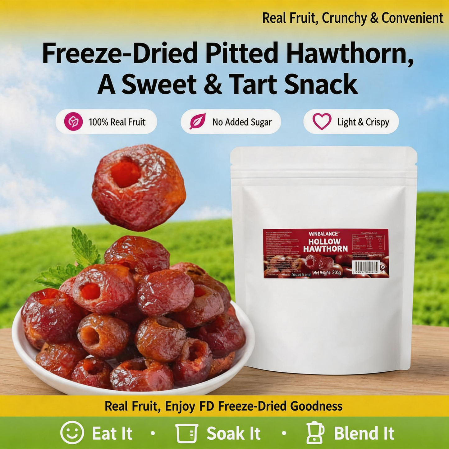 🐡Say goodbye to high-calorie guilt! 🥥🥥 Satisfy your cravings with our hollow dried hawthorn berries-K3