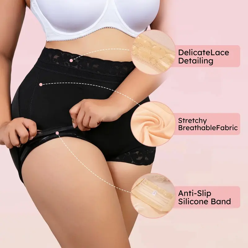 🏆Flash Sale⚡ 88K+ SOLD! 🏆Waist Lace Shapewear Panty with Anti-Slip Silicone Band - Stretchy Breathable & Seamless Tummy Control Butt Lifting for Everyday Confidence Women's Basic Minimalist Multi Colors-886