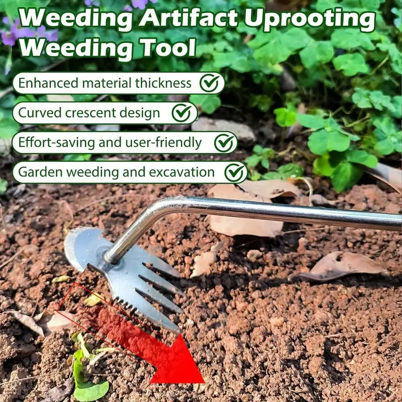 🔧Pulling Weeds and Weeding Artifact,RootingHoeing,Loosening Soil, Gardening Tools, Multi-FunctionalWeeding Shovel, Vegetable Planting, New Durable GardenWeed Upgraded Weed Puller Tool-886