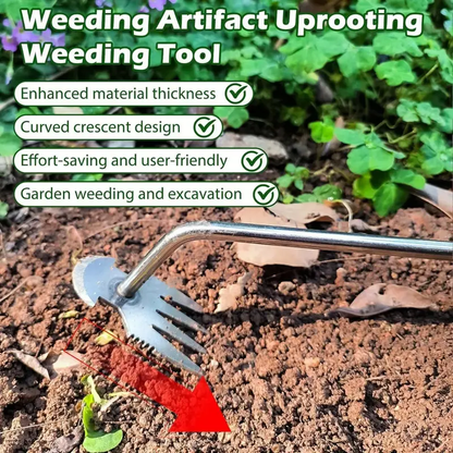 🔧Pulling Weeds and Weeding Artifact,RootingHoeing,Loosening Soil, Gardening Tools, Multi-FunctionalWeeding Shovel, Vegetable Planting, New Durable GardenWeed Upgraded Weed Puller Tool-886