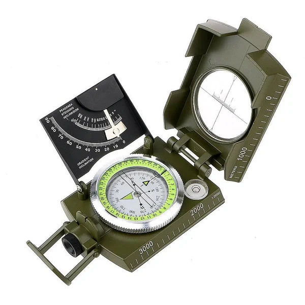 MLC2 Professional Military Lensatic Sighting Metal Compass with Inclinometer and Carrying Pouch Stealth Angel Survival-ALB