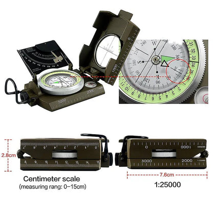 MLC2 Professional Military Lensatic Sighting Metal Compass with Inclinometer and Carrying Pouch Stealth Angel Survival-ALB