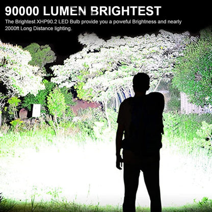 🔦 60% OFF! 🎉 90000 Lumen Rechargeable Flashlight – Extreme Brightness, Waterproof & Long Battery Life-A01