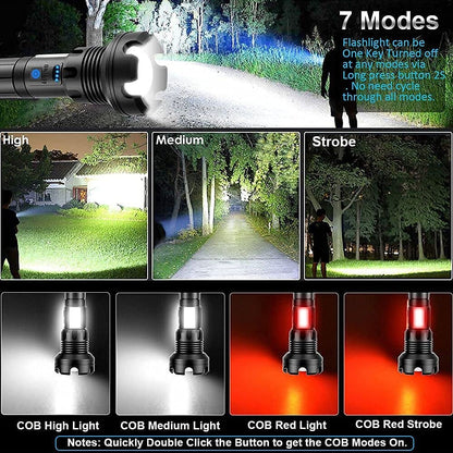 🔦 60% OFF! 🎉 90000 Lumen Rechargeable Flashlight – Extreme Brightness, Waterproof & Long Battery Life-A01